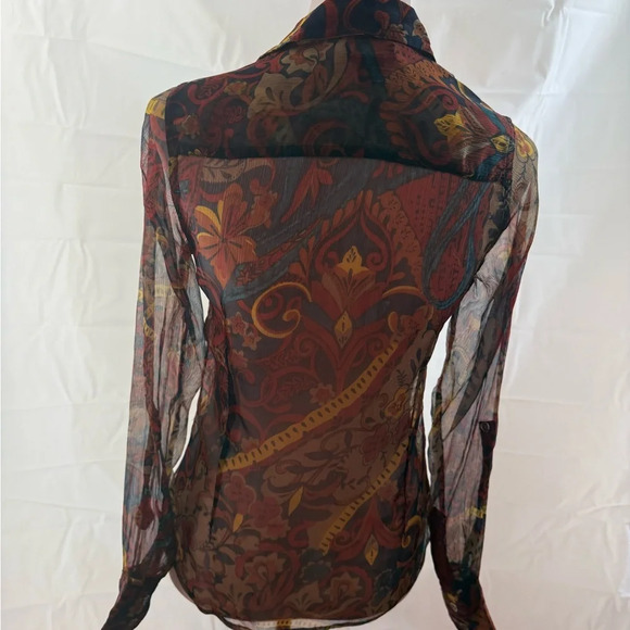 Lucky Brand Sheer Paisley Blouse - Picture 2 of 5